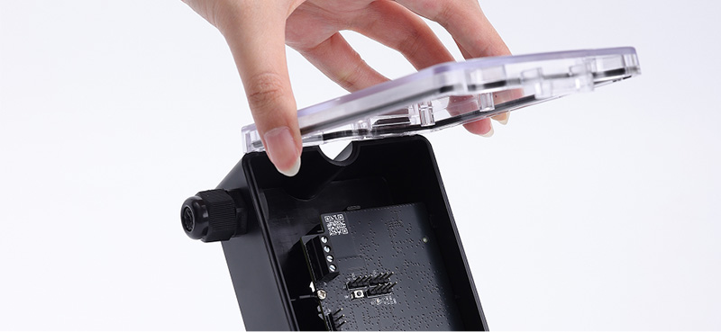 Internal circuit board of Aeropulse commercial HVAC sensor, modular design for easy installation.